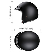 TheLAShop Open Face Helmet with Visor 3/4 DOT Matte Black Image