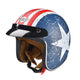 TheLAShop DOT Open Face Helmet with Visor American Flag, S(55-56cm) Image