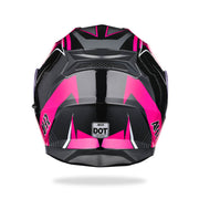 TheLAShop Modular Helmet RUN-M3 Flip Up DOT Black Pink, XXL(63-64cm) Image