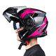 TheLAShop Modular Helmet RUN-M3 Flip Up DOT Black Pink Image