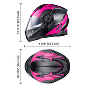 TheLAShop Modular Helmet RUN-M3 Flip Up DOT Black Pink Image