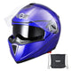 TheLAShop Helmet RUN-M Modular Helmet DOT Full Face Flip up Blue Image