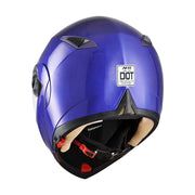 TheLAShop Helmet RUN-M Modular Helmet DOT Full Face Flip up Blue Image