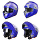 TheLAShop Helmet RUN-M Modular Helmet DOT Full Face Flip up Blue Image