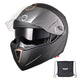 TheLAShop Helmet RUN-M Modular Helmet DOT Full Face Flip up Black Image