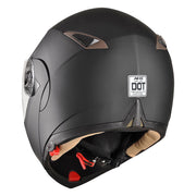 TheLAShop Helmet RUN-M Modular Helmet DOT Full Face Flip up Black Image