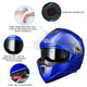 TheLAShop Helmet RUN-M Modular Helmet DOT Full Face Flip up Blue Image