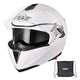 TheLAShop Helmet RUN-M Modular Helmet DOT Full Face Flip up White Image