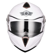 TheLAShop Helmet RUN-M Modular Helmet DOT Full Face Flip up White, L(59-60cm) Image