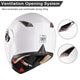 TheLAShop Helmet RUN-M Modular Helmet DOT Full Face Flip up White Image