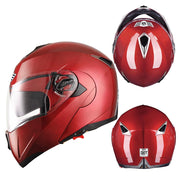 TheLAShop Helmet RUN-M Modular Helmet DOT Full Face Flip up Red Image