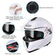 TheLAShop Helmet RUN-M Modular Helmet DOT Full Face Flip up White Image