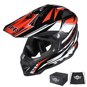 TheLAShop Black Red Dirt Bike Helmet Full Face DOT Lightweight, L(59-60cm) Image