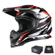 TheLAShop Black Red Dirt Bike Helmet Full Face DOT Lightweight, M(57-58cm) Image