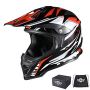 TheLAShop Black Red Dirt Bike Helmet Full Face DOT Lightweight, S(55-56cm) Image