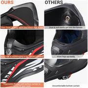 TheLAShop Black Red Dirt Bike Helmet Full Face DOT Lightweight Image