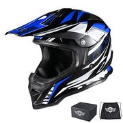 TheLAShop Black Blue Dirt Bike Helmet Full Face DOT Lightweight Image