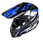 TheLAShop Black Blue Dirt Bike Helmet Full Face DOT Lightweight, XXL(63-64cm) Image