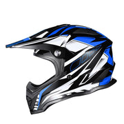 TheLAShop Black Blue Dirt Bike Helmet Full Face DOT Lightweight, S(55-56cm) Image