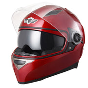 TheLAShop Full Face Helmet DOT Dual Visor RUN-F Red, L(59-60cm) Image