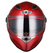 TheLAShop Full Face Helmet DOT Dual Visor RUN-F Red Image