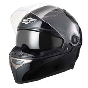 TheLAShop DOT Full Face Motorcycle Helmet Dual Visor ABS Shell Black Image