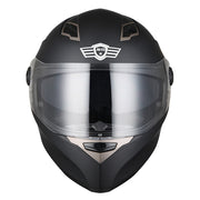 TheLAShop DOT Full Face Motorcycle Helmet Dual Visor ABS Shell Matte Black, M(57-58cm) Image