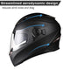 TheLAShop DOT Full Face Motorcycle Helmet Dual Visor ABS Shell Matte Black Image