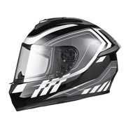 TheLAShop Motorcycle Helmet RUN-F3 Full Face Helmet DOT Black Gray, S(55-56cm) Image