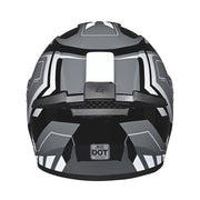 TheLAShop Motorcycle Helmet RUN-F3 Full Face Helmet DOT Black Gray, L(59-60cm) Image