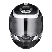 TheLAShop Motorcycle Helmet RUN-F3 Full Face Helmet DOT Black Gray, M(57-58cm) Image