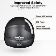 TheLAShop Helmet RUN-O6 Open Face Helmet with Visor DOT Image