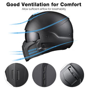 TheLAShop Helmet RUN-O6 Open Face Helmet with Visor DOT Image