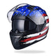 TheLAShop Helmet RUN-F Full Face Helmet Dual Visor DOT US Flag Image