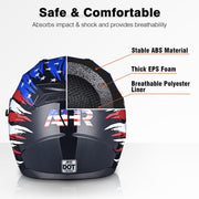 TheLAShop Helmet RUN-F Full Face Helmet Dual Visor DOT US Flag Image