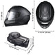 TheLAShop Bluetooth Motorcycle Helmet Matte Black DOT Full Face Image