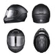 TheLAShop Bluetooth Motorcycle Helmet Matte Black DOT Full Face, XXL(63-64cm) Image