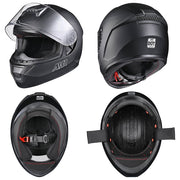 TheLAShop Bluetooth Motorcycle Helmet Matte Black DOT Full Face, XL(61-62cm) Image