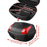 TheLAShop Motorcycle Trunk Top Case Scooter Luggage Storage Box 48L Image