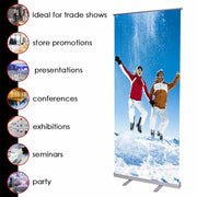 TheLAShop 33" x 79" Economy Rollup Retractable Banner Stand Image