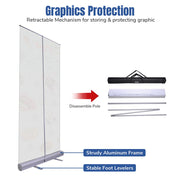 TheLAShop 33" x 79" Economy Rollup Retractable Banner Stand Image