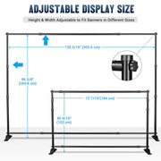 TheLAShop 10'Wx8'H Jumbo Banner Stand Telescopic Step & Repeat Logo Wall Backdrop Image