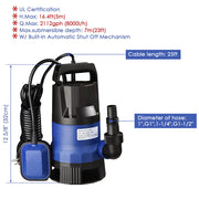 TheLAShop Submersible Dirty Water Pump w/ Float, 1/2HP Image