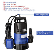 TheLAShop Submersible Dirty Water Pump w/ Float, 1HP Image