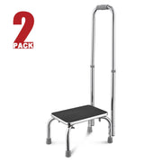 TheLAShop Chrome Steel Step Stool with Handrail - 16"x13"x35", 2ct/pk Image