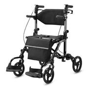 TheLAShop One-Hand Fold Rollator Walker with Footrest Seat Back&Armrest Image