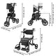 TheLAShop One-Hand Fold Rollator Walker with Footrest Seat Back&Armrest Image