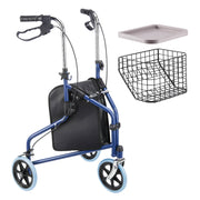 TheLAShop 3-Wheel Folding Walker Rollator w/ Brakes Basket & Pouch Image