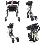 TheLAShop Upright Walker with Seat Stand Up Rollator Bi-Folding Brakes Image