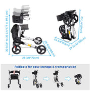 TheLAShop Upright Walker with Seat Stand Up Rollator Bi-Folding Brakes Image